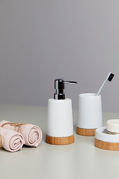 WENKO Seifenspender Bamboo, (1-tlg), Keramik, 330 günstig online kaufen