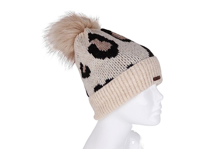 MIRROSI Bommelmütze Damen Mütze Strickmütze ONESIZE mit Bommel, Leo Leopard günstig online kaufen