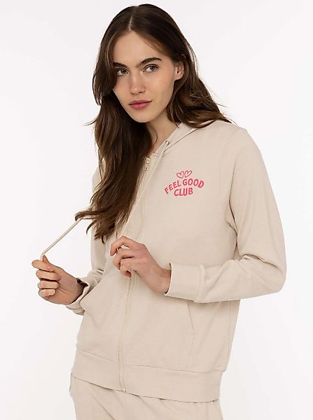 Zwillingsherz Kapuzensweatjacke ""Feel Good Club"" Kapuze, zum Binden, Tasc günstig online kaufen