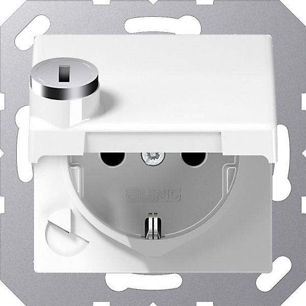 Jung SCHUKO-Steckdose 16A 250V Klappdeckel AS 1520 BFKLSL WW - AS1520BFKLSL günstig online kaufen