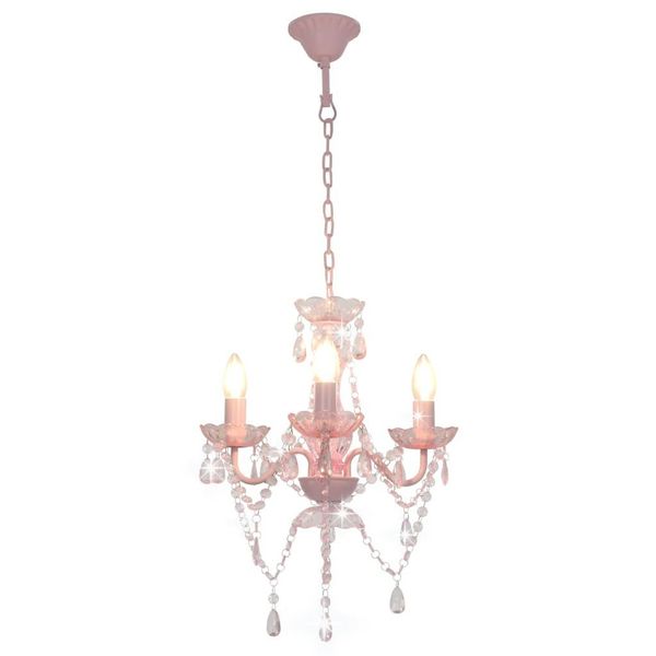 vidaXL Kronleuchter Kronleuchter mit Perlen Rosa günstig online kaufen
