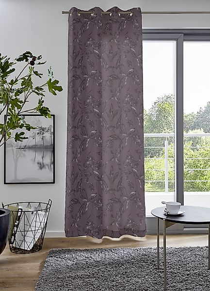 my home Vorhang "FLOWER" Ösen 1 Stk. tlg. Maß: 135 x 235cm, monochrom, in v günstig online kaufen