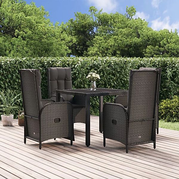 Vidaxl 5-tlg. Garten-essgruppe Mit Kissen Schwarz Poly Rattan günstig online kaufen