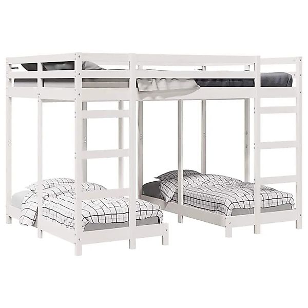 vidaXL Dreifach Etagenbettrahmen Weiß 140 x 200 cm 3414565 günstig online kaufen