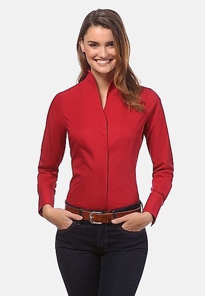 Vincenzo Boretti Klassische Bluse leicht tailliert Kelchkragen günstig online kaufen