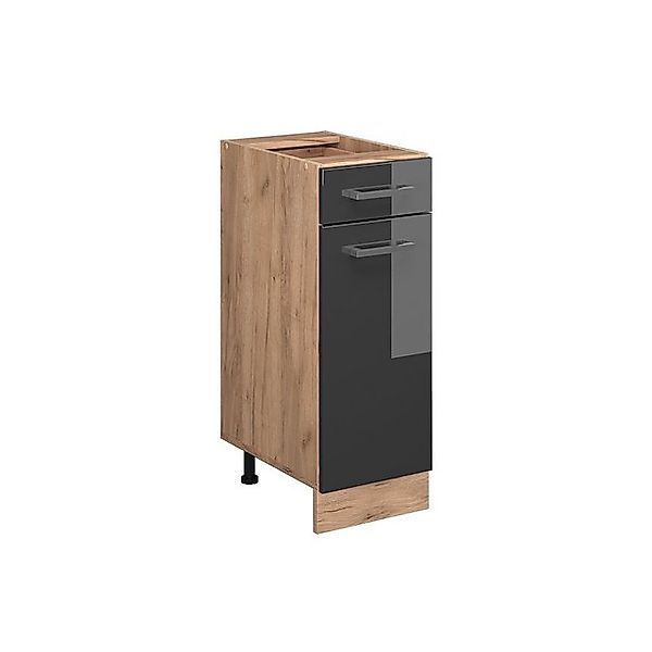 Vicco Küchenunterschrank R-Line Anthrazit Hochglanz/Goldkraft Eiche 30 cm o günstig online kaufen