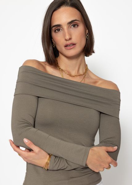 SASSYCLASSY Langarmshirt Langarmshirt Damen mit Carmen-Ausschnitt günstig online kaufen