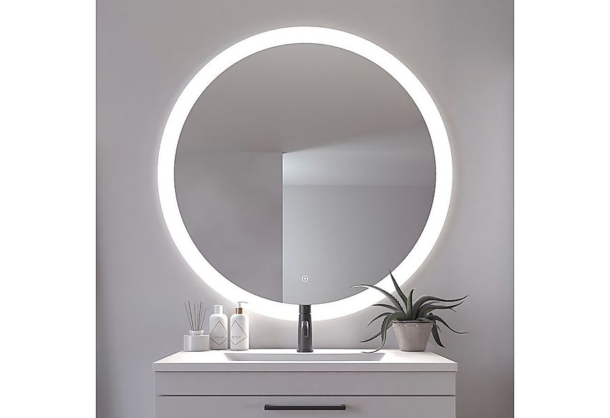 Loevschall Badspiegel Vega Rund, Badzimmerspiegel mit LED Beleuchtung, Lich günstig online kaufen