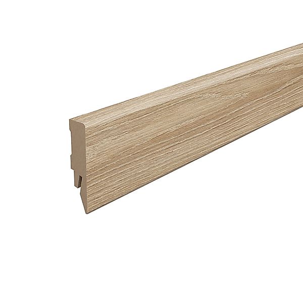 Egger Sockelleiste L738 Kubisch für Fußboden Newport 6 cm Eiche Hellbraun günstig online kaufen