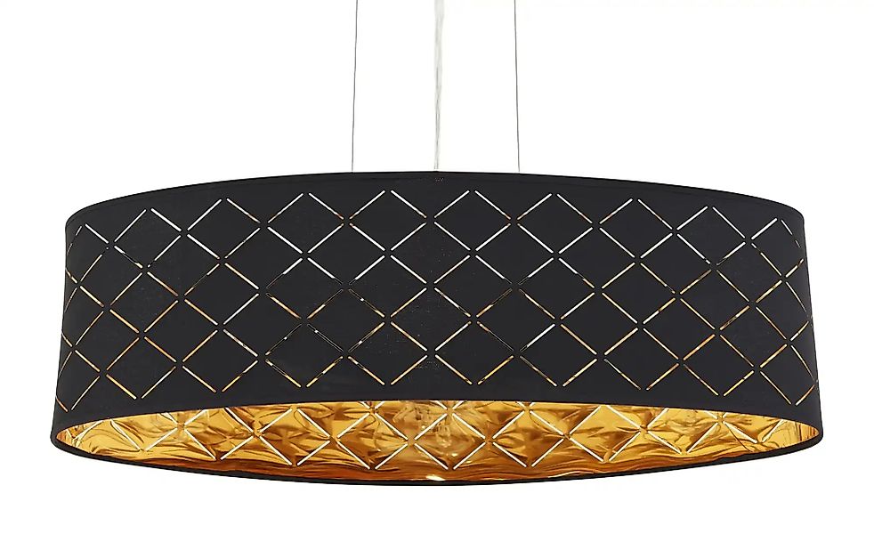 Globo Lighting Stoffpendelleuchte  3-flammig  Schirm schwarz/goldfarben   ¦ günstig online kaufen