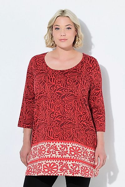 Ulla Popken Longshirt Longshirt A-Linie Rundhalsausschnitt 3/4-Arm günstig online kaufen