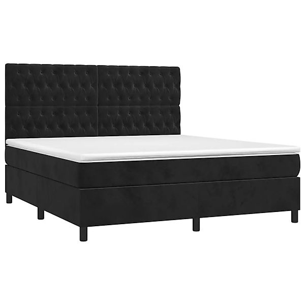 vidaXL Boxspringbett mit Matratze & LED Schwarz 160x200 cm Samt 3136313 günstig online kaufen