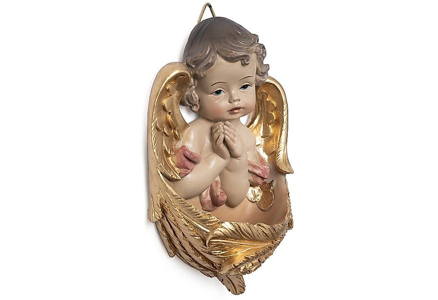 Moritz Dekofigur Wandfigur Engel mit Weihwasserschale 14 cm, Polyresin Figu günstig online kaufen