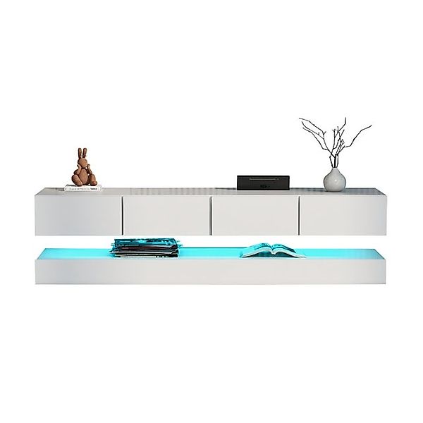 OKWISH TV-Schrank TV-Ständer,LED TV Lowboard, (Weiß günstig online kaufen