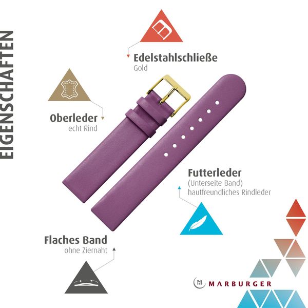 MARBURGER Uhrenarmband 14mm Leder günstig online kaufen