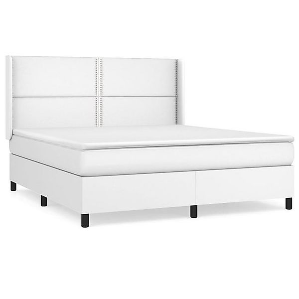 vidaXL Boxspringbett mit Matratze Weiß 160x200 cm Kunstleder1466272 günstig online kaufen