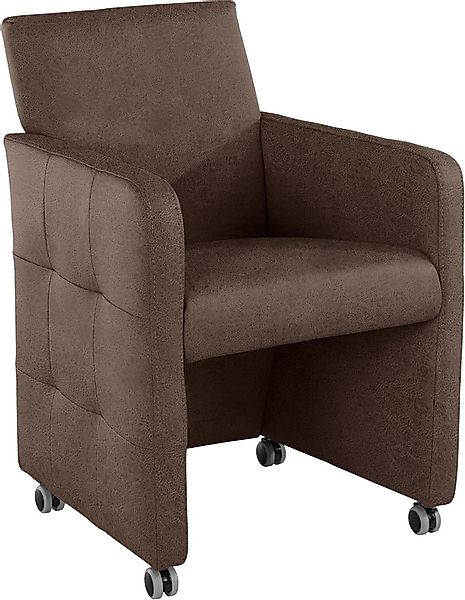 exxpo - sofa fashion Sessel »Barista Clubsessel auf Rollen, schmale Armlehn günstig online kaufen