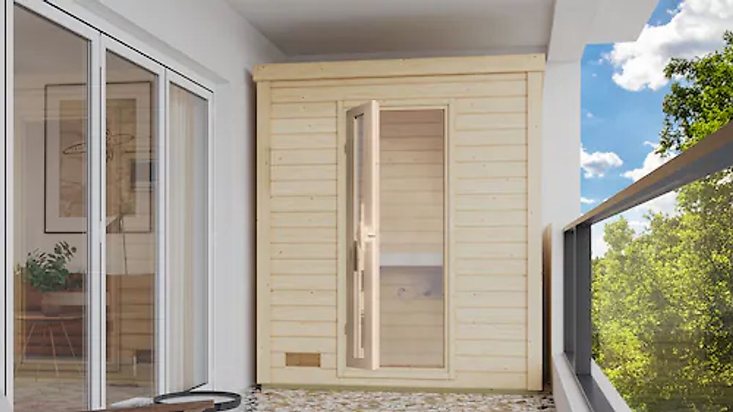 KONIFERA Saunahaus »Trontheim S«, 3,6-kW-Plug & Play Ofen mit integrierter günstig online kaufen