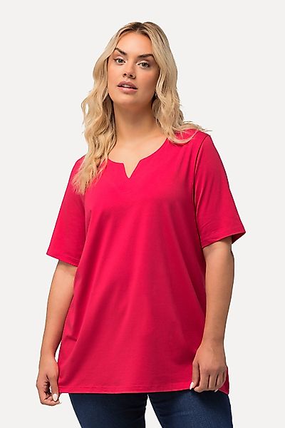 Ulla Popken T-Shirt T-Shirt A-Linie Tunika-Ausschnitt günstig online kaufen