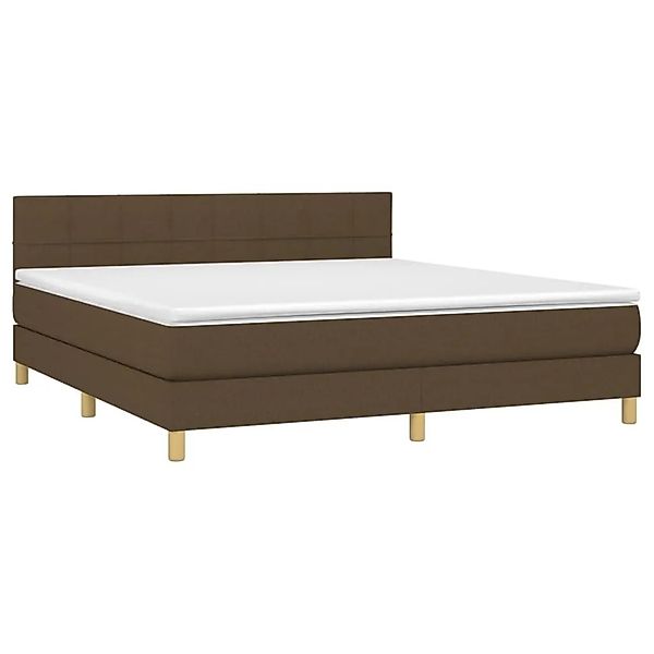 vidaXL Boxspringbett mit Matratze & LED Dunkelbraun 180x200 cm Stoff 313373 günstig online kaufen