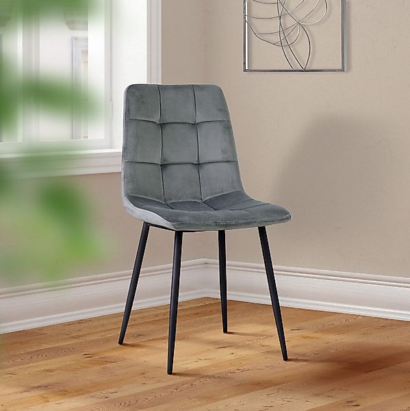 HTI-Living Esszimmerstuhl Stuhl Mesa Velvet Grau günstig online kaufen