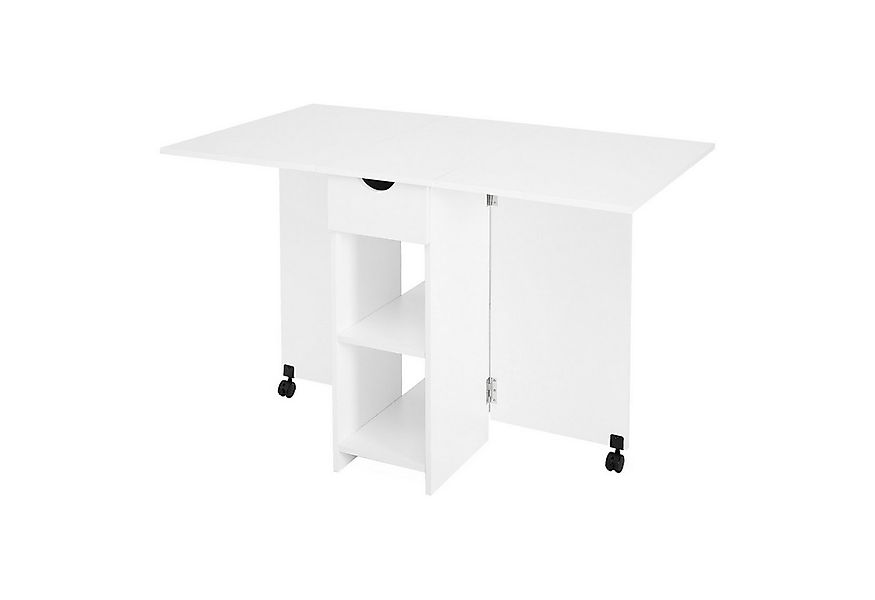 Mondeer Esstisch Klappbarer Esstisch, mit 1 Schublade und 2 Lagerregalkonso günstig online kaufen
