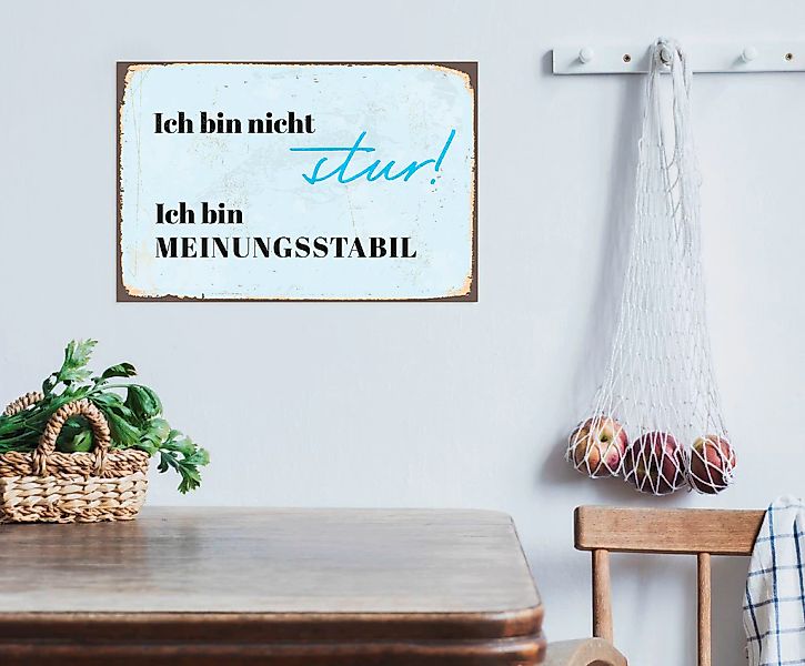 queence Metallbild "Meinungsstabil", Schriftzüge, (1 St.), Stahlschilder günstig online kaufen