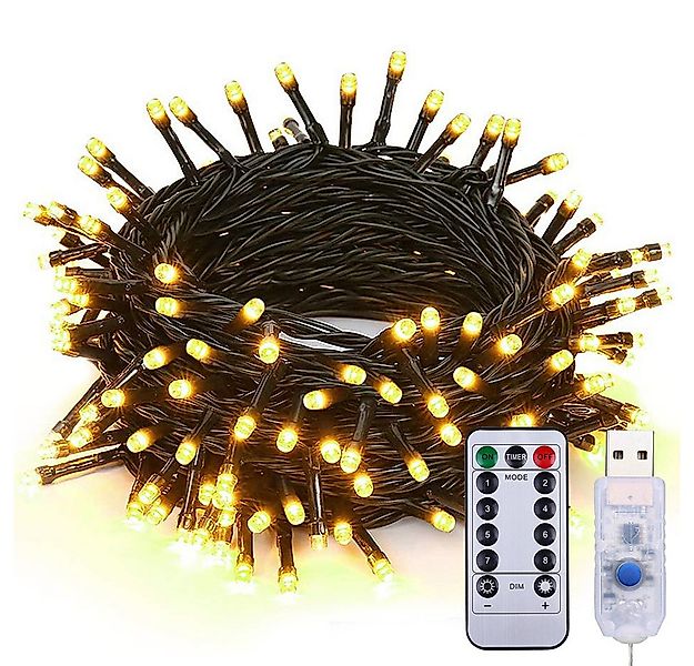 Jibenhome LED-Lichterkette Weihnachtsbaumbeleuchtung USB Lichterkette 50/10 günstig online kaufen