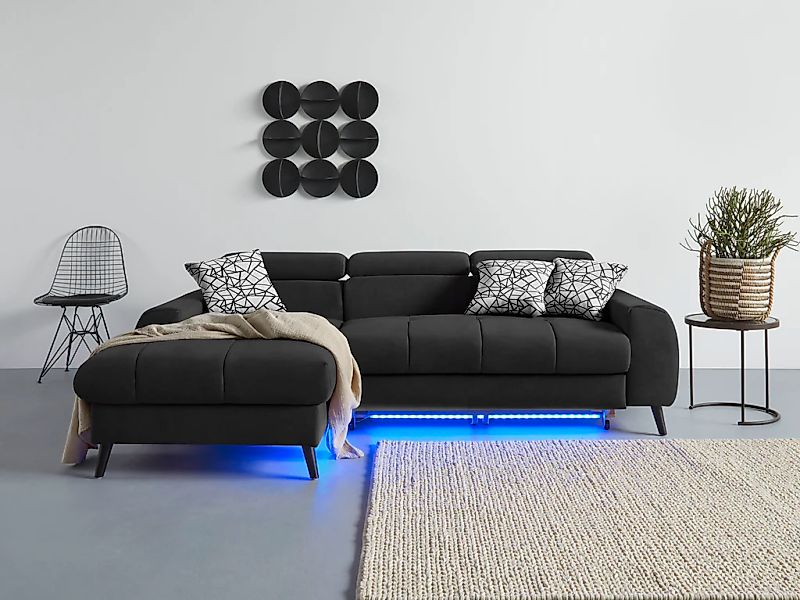 COTTA Ecksofa "Mia L-Form mit 3 Zierkissen", wahlweise mit Bettfunktion, Be günstig online kaufen