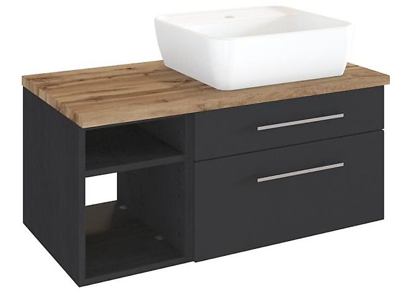 Waschtisch 90 inkl Keramik-Aufsatzbecken Regal links Davos von Held Möbel W günstig online kaufen