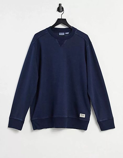 Timberland – Vintage – Sweatshirt mit Rundhalsausschnitt und Logo-Marinebla günstig online kaufen