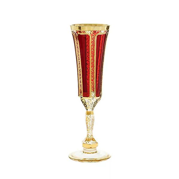 Trinkkelch Red Queen 140 ml, Rot/Gold, aus Glas günstig online kaufen