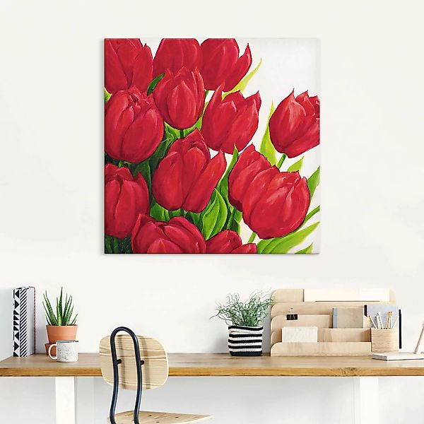 Artland Leinwandbild "Rote Tulpen", Blumen, (1 St.), auf Keilrahmen gespann günstig online kaufen