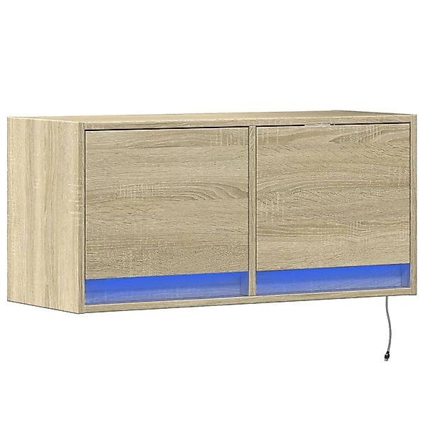 vidaXL TV-Wandschrank mit LED-Beleuchtung Sonoma-Eiche 80x31x38 cm 852357 günstig online kaufen