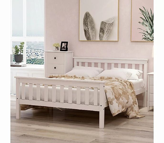 XDeer Kinderbett Doppelbett Holzbett 140 x 200 cm Massivholzbett, weiß, Kie günstig online kaufen