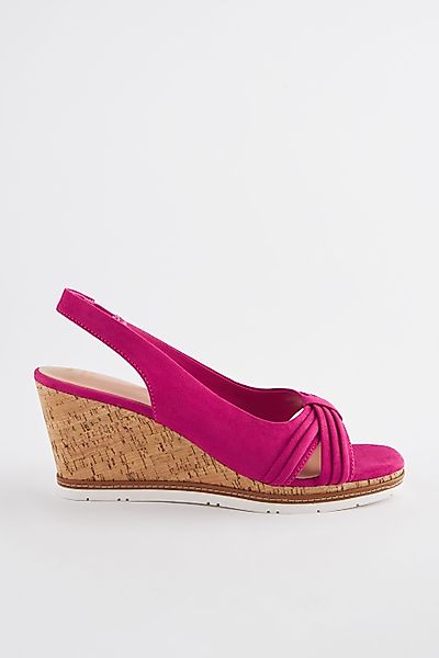 Next Forever Comfort® Kork-Keilabsatzsandalen, Schleife Keilsandalette günstig online kaufen