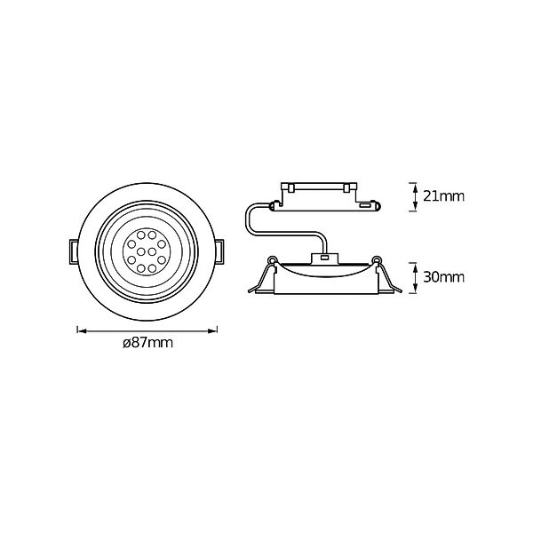OSRAM LED-Einbauspot 3er-Set, weiß, Ø 9 cm, Metall, 827, dim günstig online kaufen
