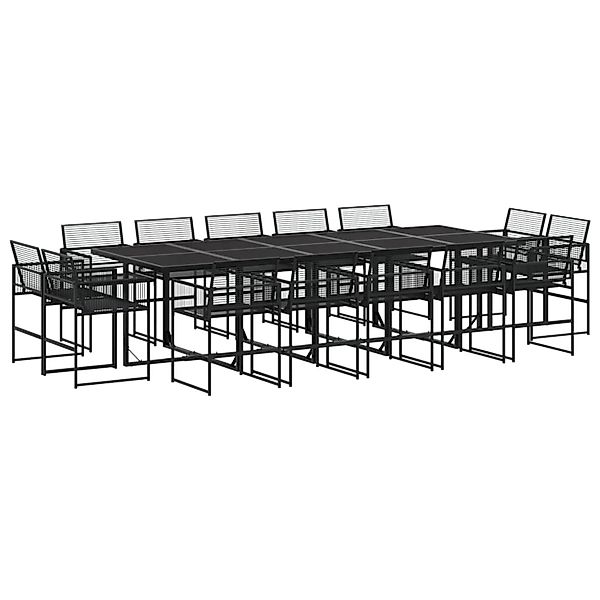 vidaXL 15-Tlg Garten-Essgruppe Schwarz Poly Rattan 3295041 günstig online kaufen