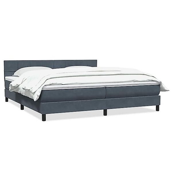 vidaXL Boxspringbett, Boxspringbett mit Matratze Dunkelgrau 200x210 cm Samt günstig online kaufen