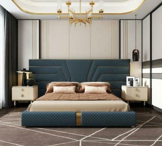 JVmoebel Bett 180x200 Leder Textil Betten Doppel Schlaf Zimmer Ehe Hotel Bl günstig online kaufen