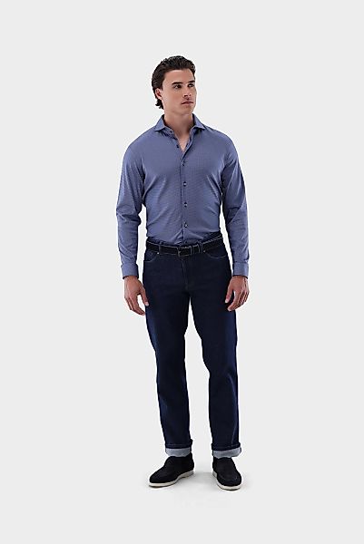 Jerseyhemd mit Micro Druck Tailor Fit günstig online kaufen