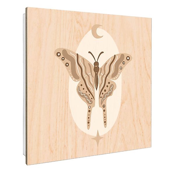 Banjado Großer Schlüsselbox Holz 30x30cm Weiß Scharnier Rechts 50 Haken Sch günstig online kaufen