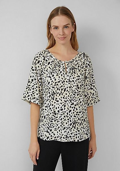 s.Oliver Kurzarmbluse Bluse Strukturierte Bluse aus Viskosemix mit Raffung günstig online kaufen