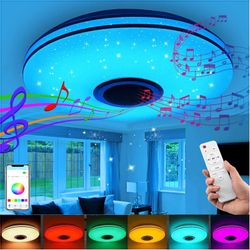 LETGOSPT Deckenleuchte Deckenlampe mit Bluetooth Lautsprecher, günstig online kaufen