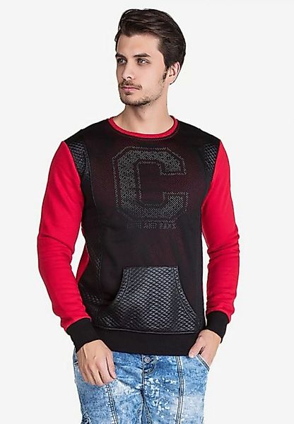 Cipo & Baxx Sweatshirt in cooler Lochmuster-Optik günstig online kaufen