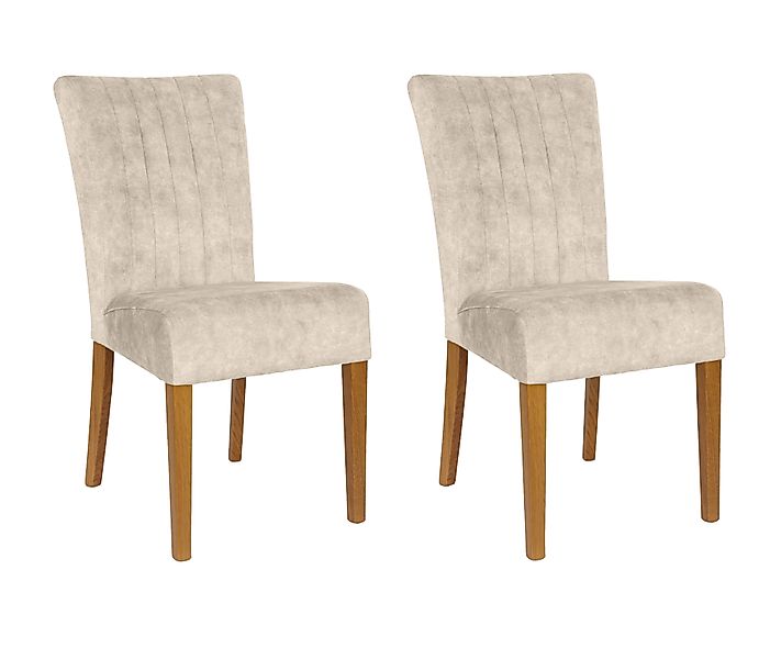 Home affaire 4-Fußstuhl (Set) 2 Stk.vertikale Nähte in der Rückenlehne günstig online kaufen