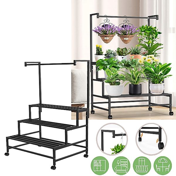Jibenhome Leiterregal 3 Ebenen Pflanzenregal mit günstig online kaufen