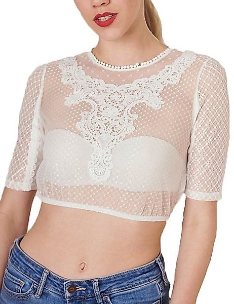Krüger Madl Dirndlbluse 'Guiliana' Spitze Exklusiv 312061, Ecru günstig online kaufen