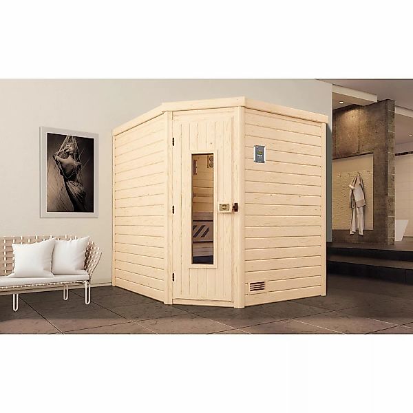 Weka Massivholzsauna Turku 2 o. Ofen Holztür günstig online kaufen