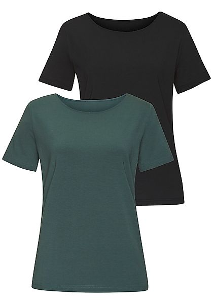 LASCANA T-Shirt mit Rundhals-Ausschnitt (2er-Pack) aus günstig online kaufen